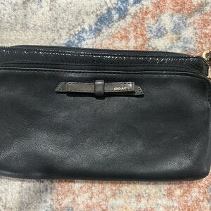 Coach Vintage Wristlet Wallet Black, Grey, Patent Leather Trim
